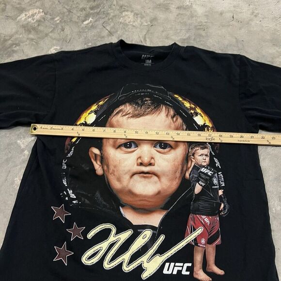 UFC Hasbulla Black Double Sided T-Shirt Men’s M Black MMA Rap Tee Y2K - Picture 5 of 5